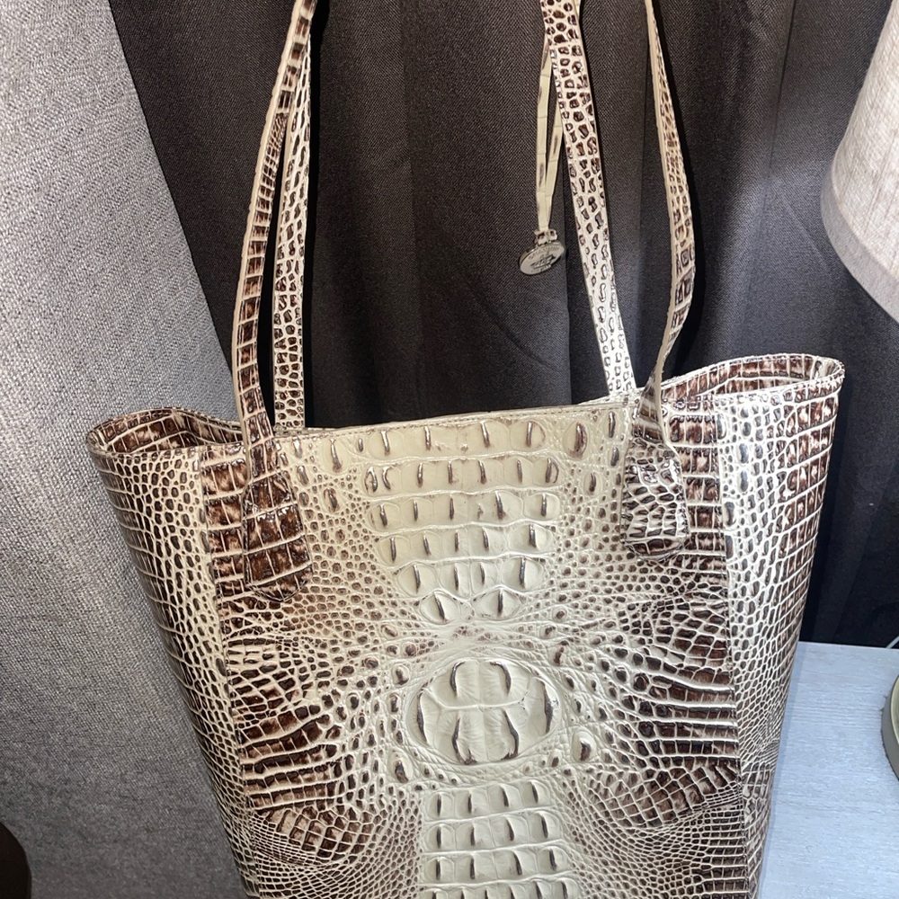 Brahmin Jayden Ginger Ombre Melbourne Crocodile Embossed Tote Bag